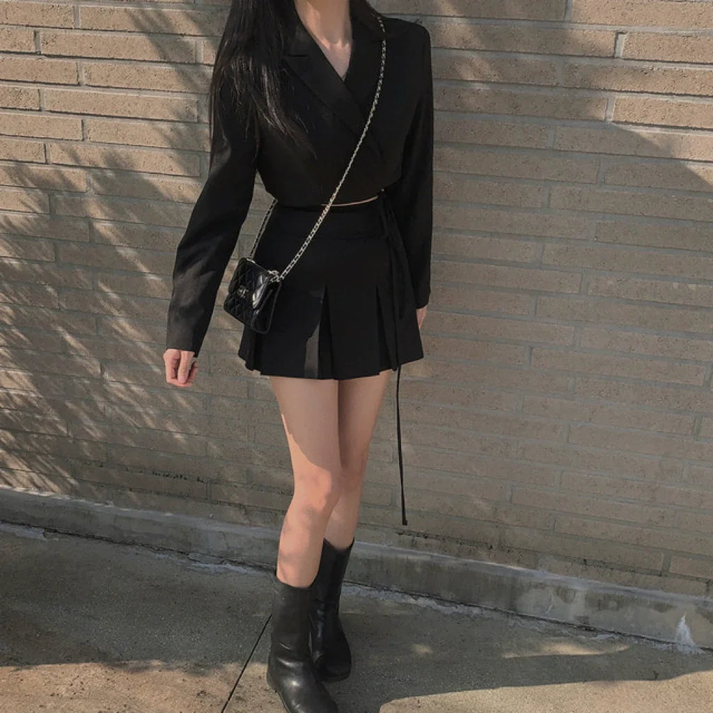 【Set】ジャケット+スカート 2点セット W10876