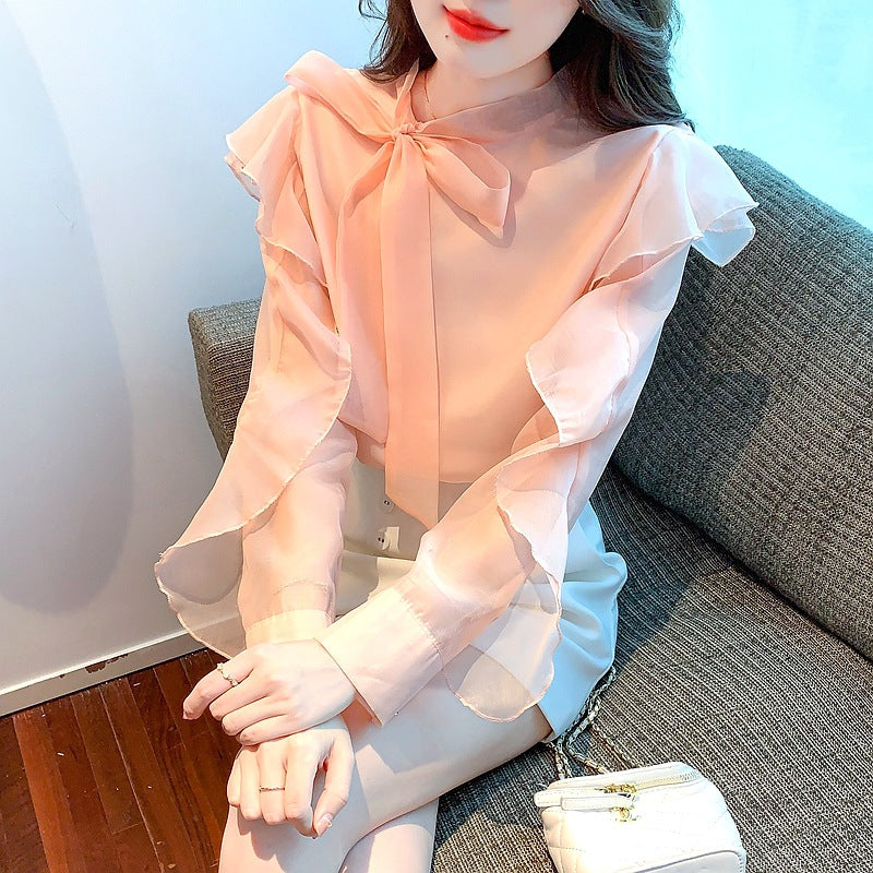 【Tops】新入荷~レディース春秋きれいめ人気シフォンブラウス Z-5654