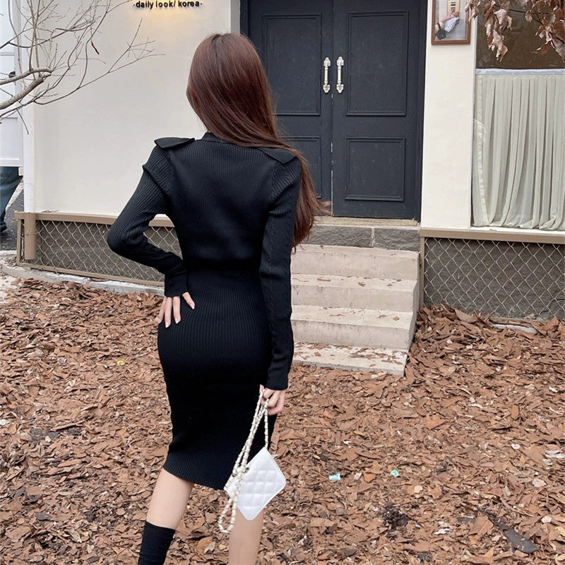 【Dress】新入荷~フリルニットワンピース W9687