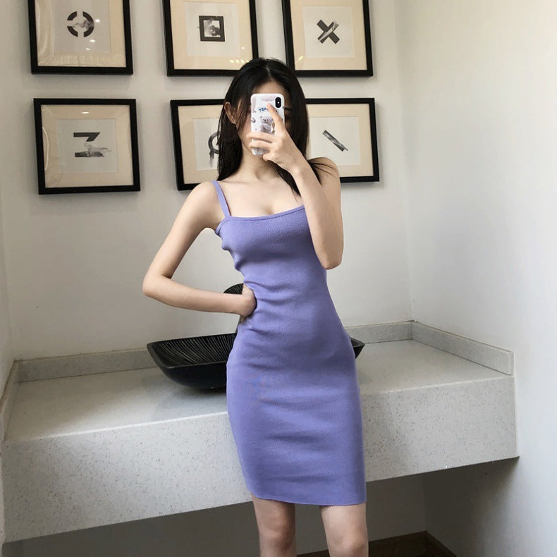 【Set】ニットセットカーディガン+キャミワンピ W10479