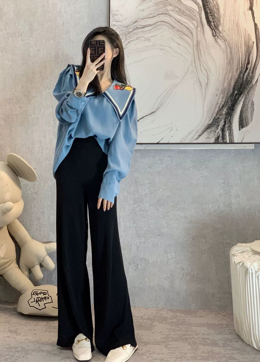 【Tops】ドールネックブラウス W10663