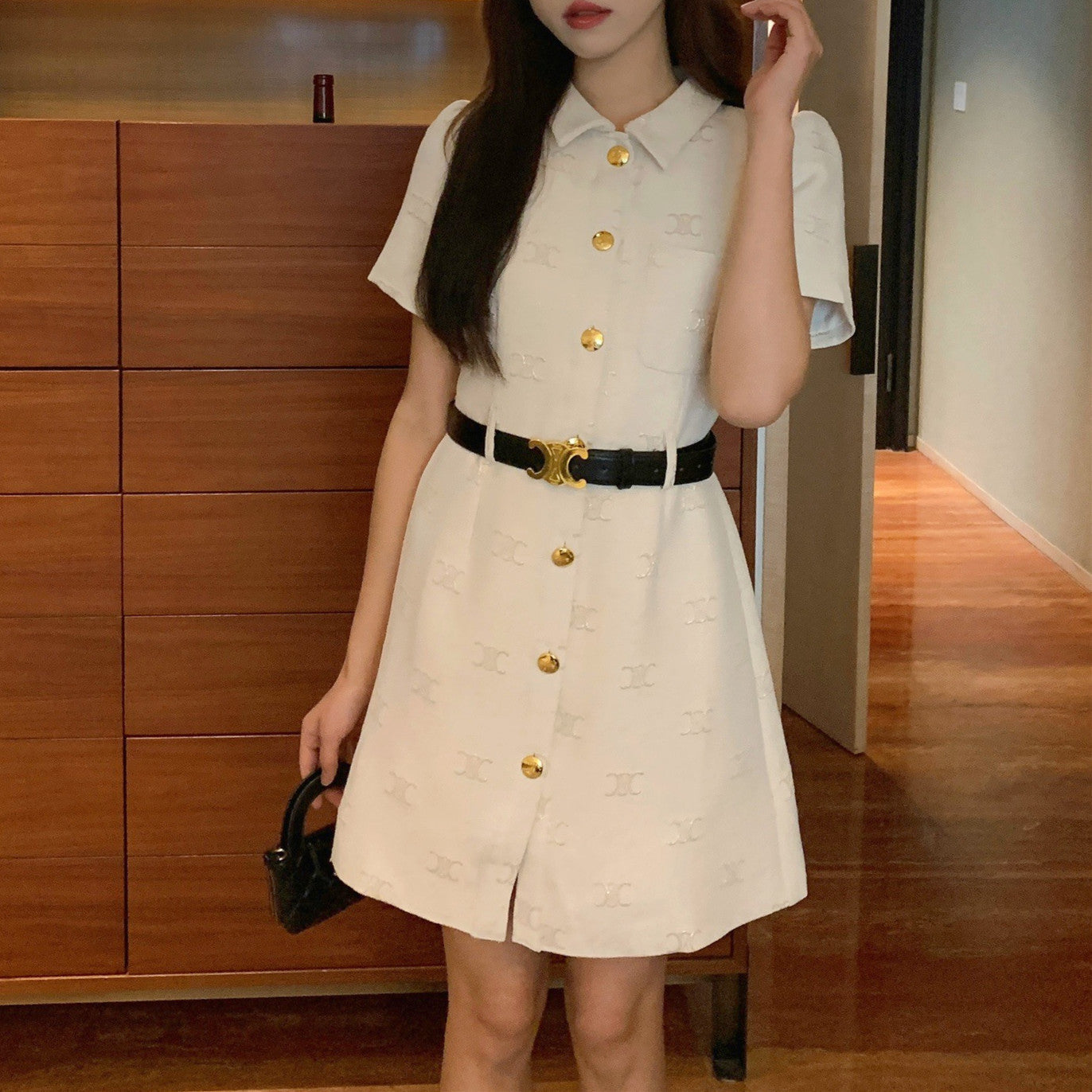 【Dress】ジャカードカジュアルワンピース W11878