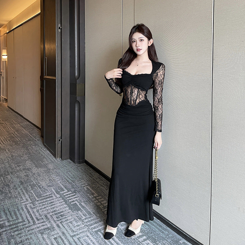 【Dress】レース切替ワンピース Z7759