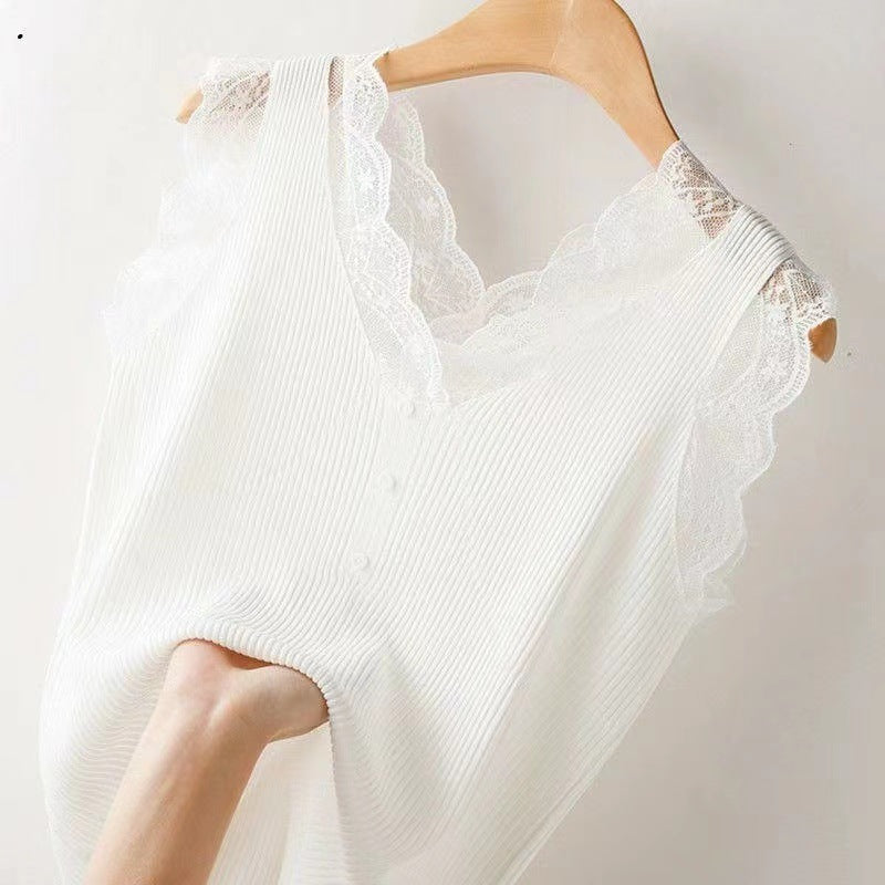 【Tops】レース切り替えタンクトップ W11535