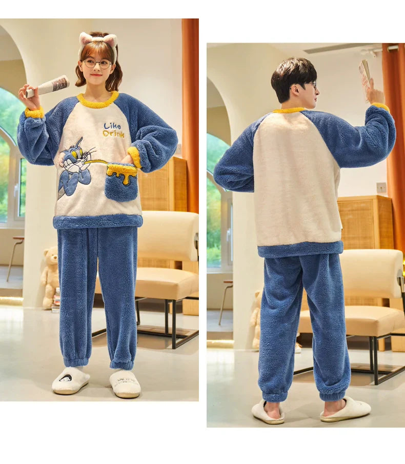 【Roomwear】ルームウェア厚手カップルパジャマ W9589