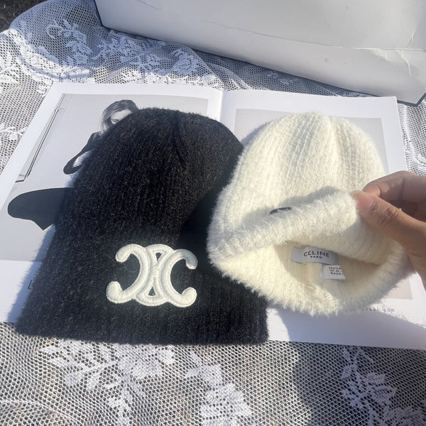 【雑貨】ファーニット帽子 W13895