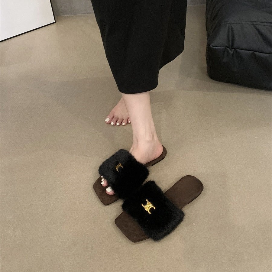 【Shoes】高級感ファースリッパ Z8041