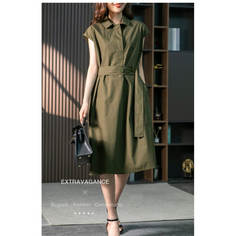 【Dress】ノースリーブシャツワンピース W11780