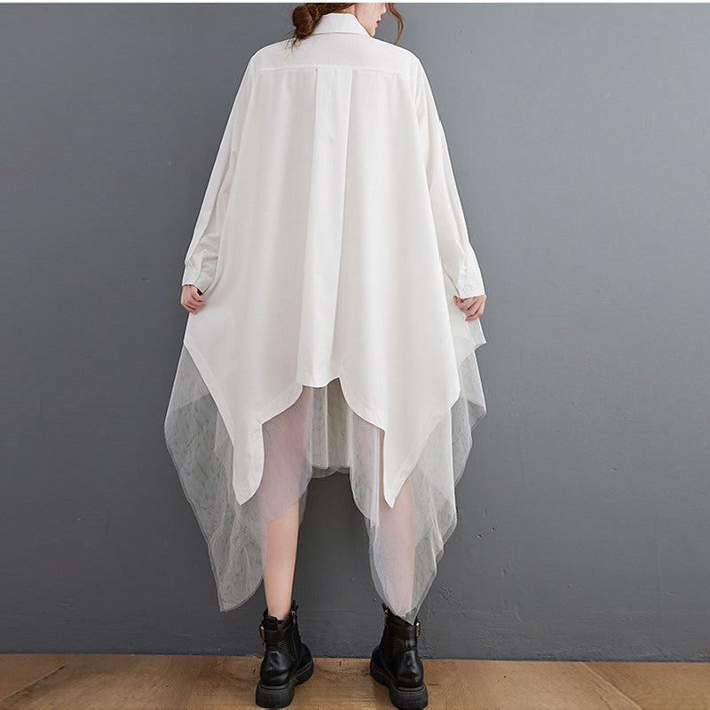 【Dress】体型カバーシャツワンピース Z7695