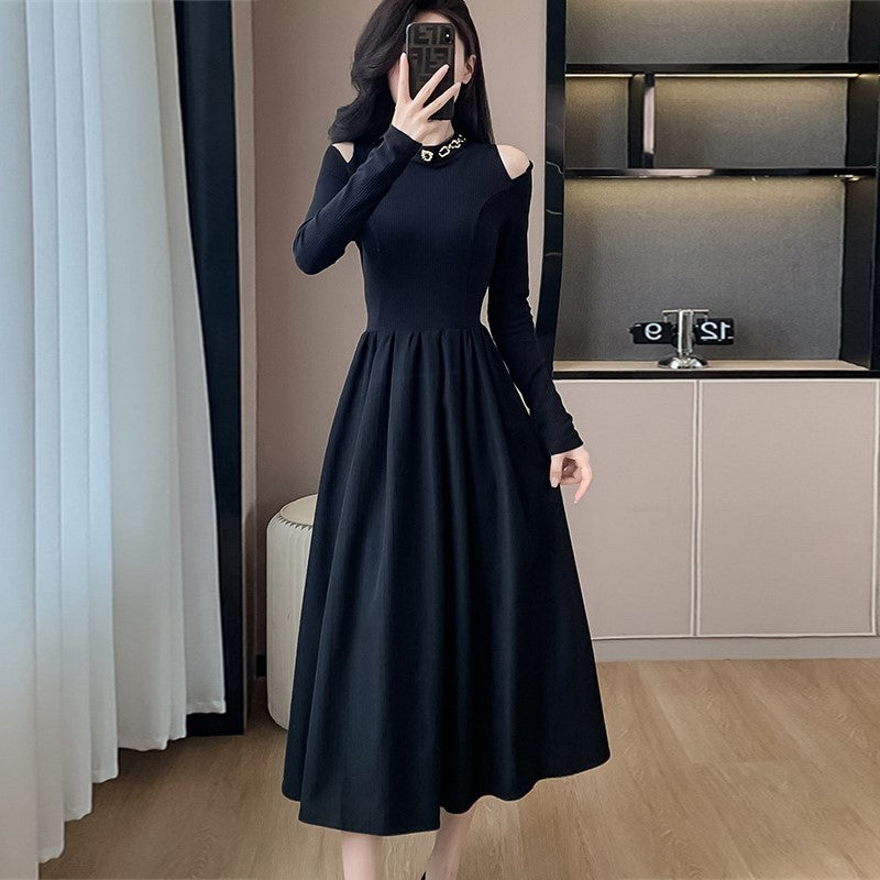 【Dress】肩見せニットワンピース Z7114