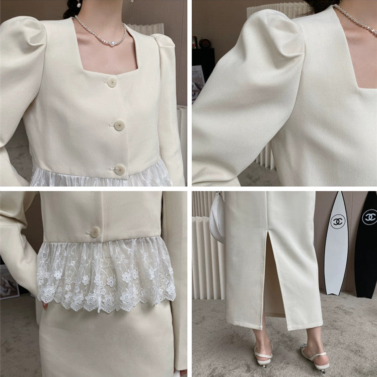 【Set】ジャケット+スカートセット W11070