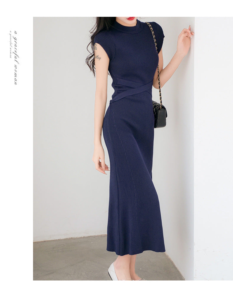 【Dress】定番シンプル~ノースリーブタイトニットワンピース W7806