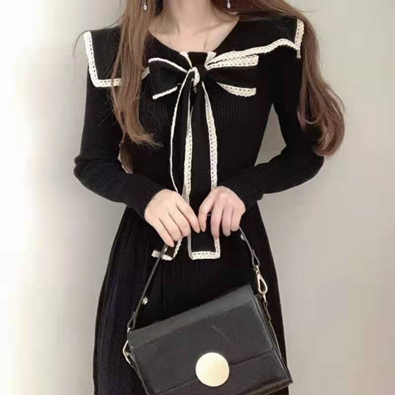 【Dress】新入荷~リボンニットワンピース W9713