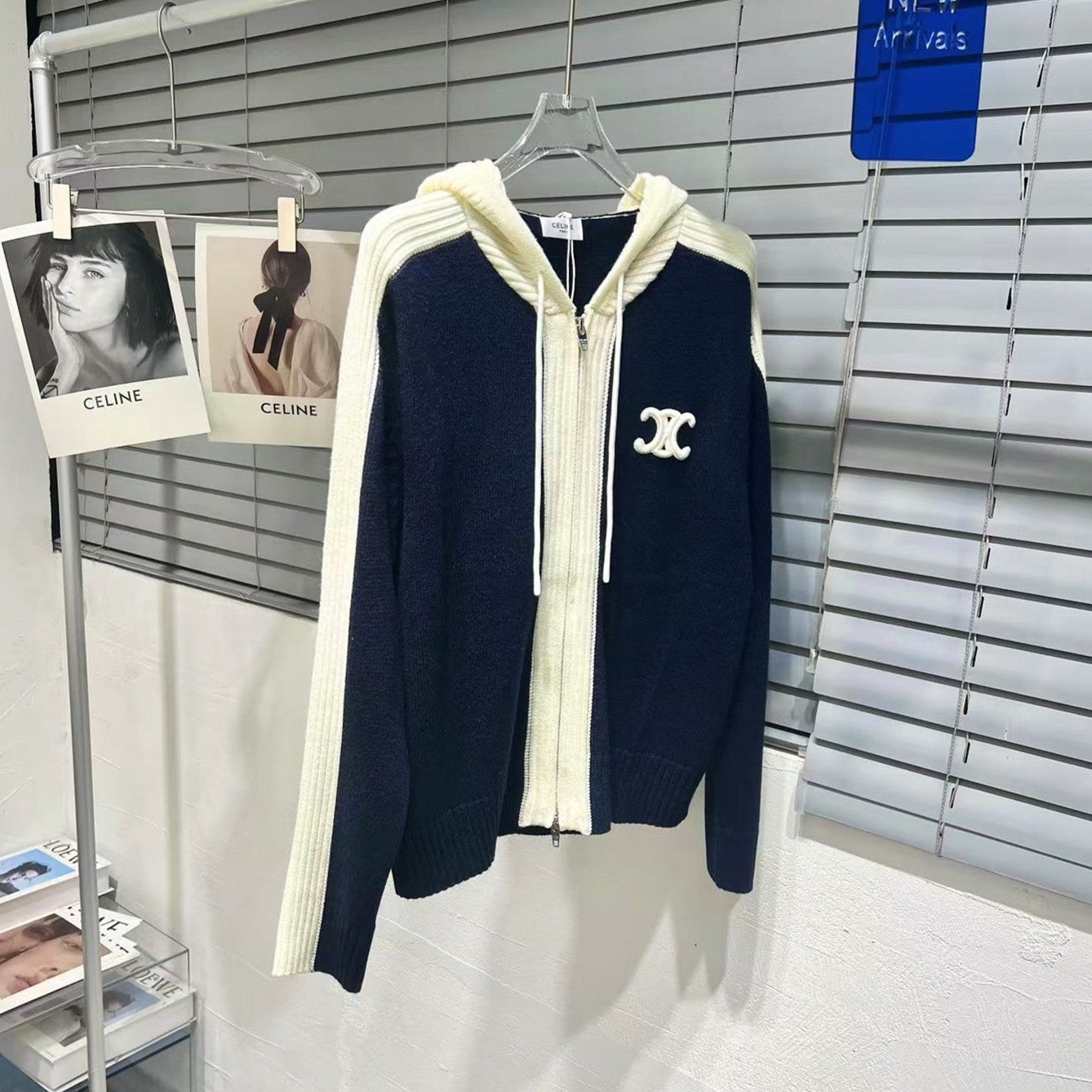 【Outer】配色ニットカーディガン W14203
