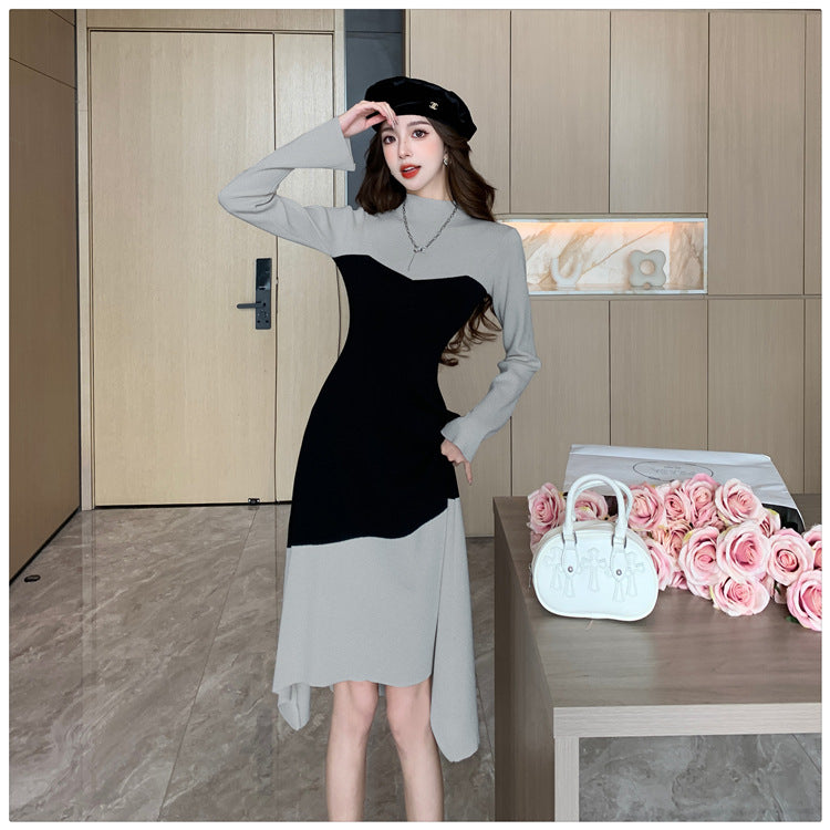 【Dress】新作アイテム~切り替えデザインニットワンピース W9571