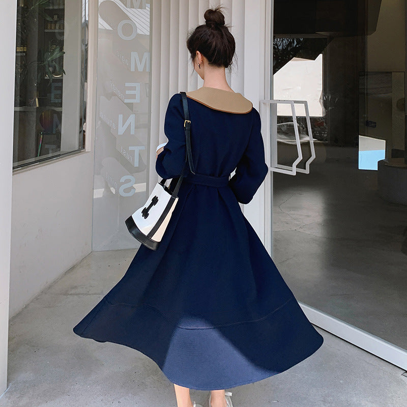 【Dress】配色シャツワンピース W9947