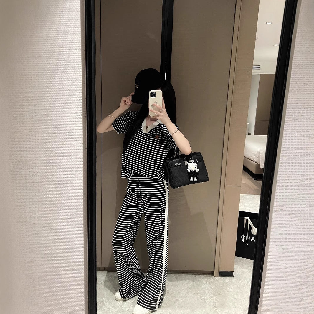 【Set】春夏新作ストライプ2点セット T01561