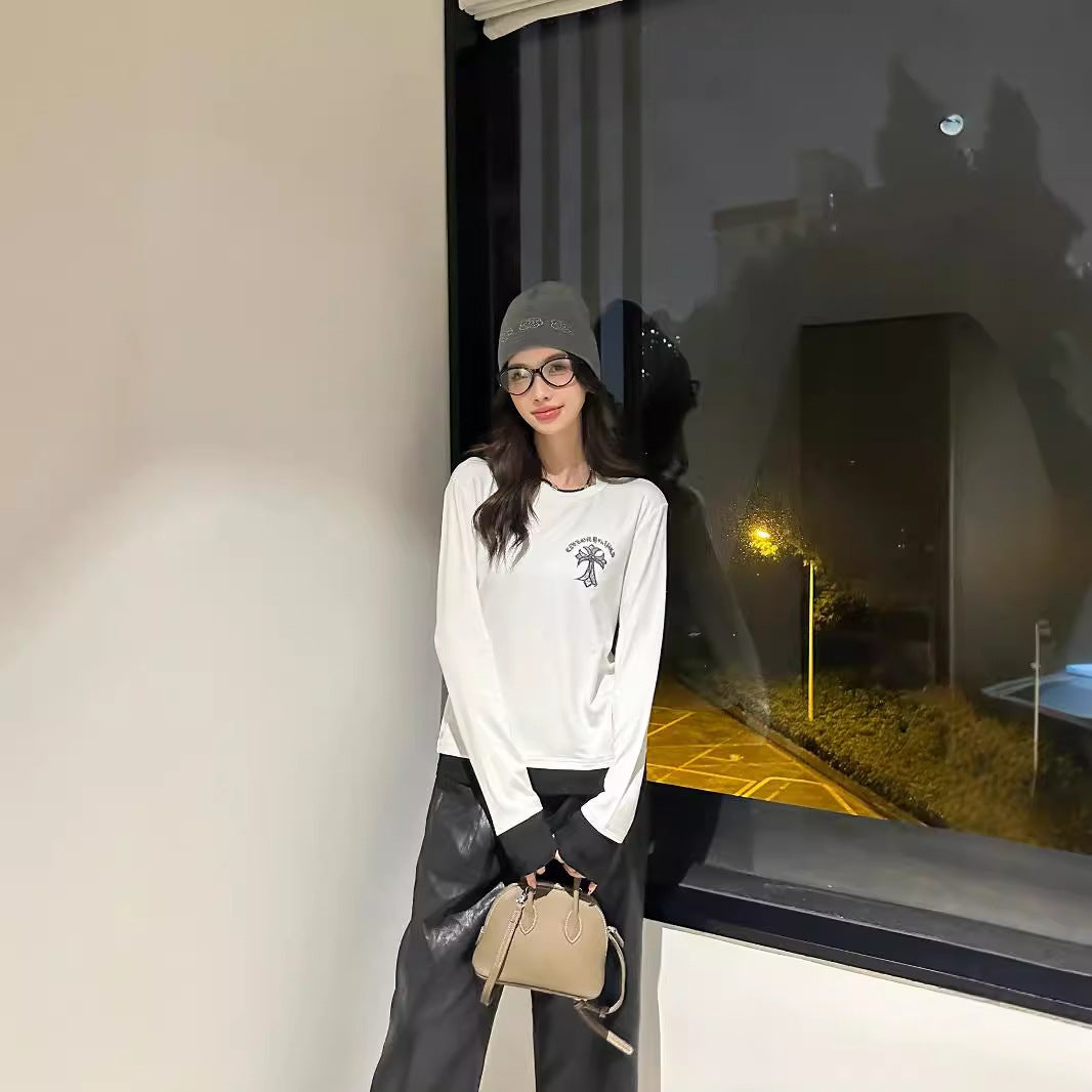 【Tops】2色カジュアル長袖Tシャツ Z8087