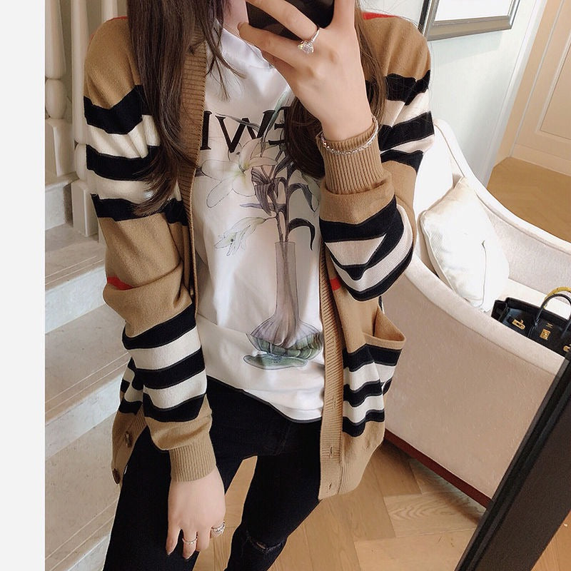 【Outer】ファッションニットカーディカン W14049