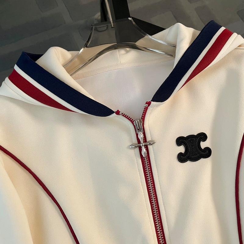 【Set】ロゴ付き2点セット パーカー+ スウエットパンツ Z-6413