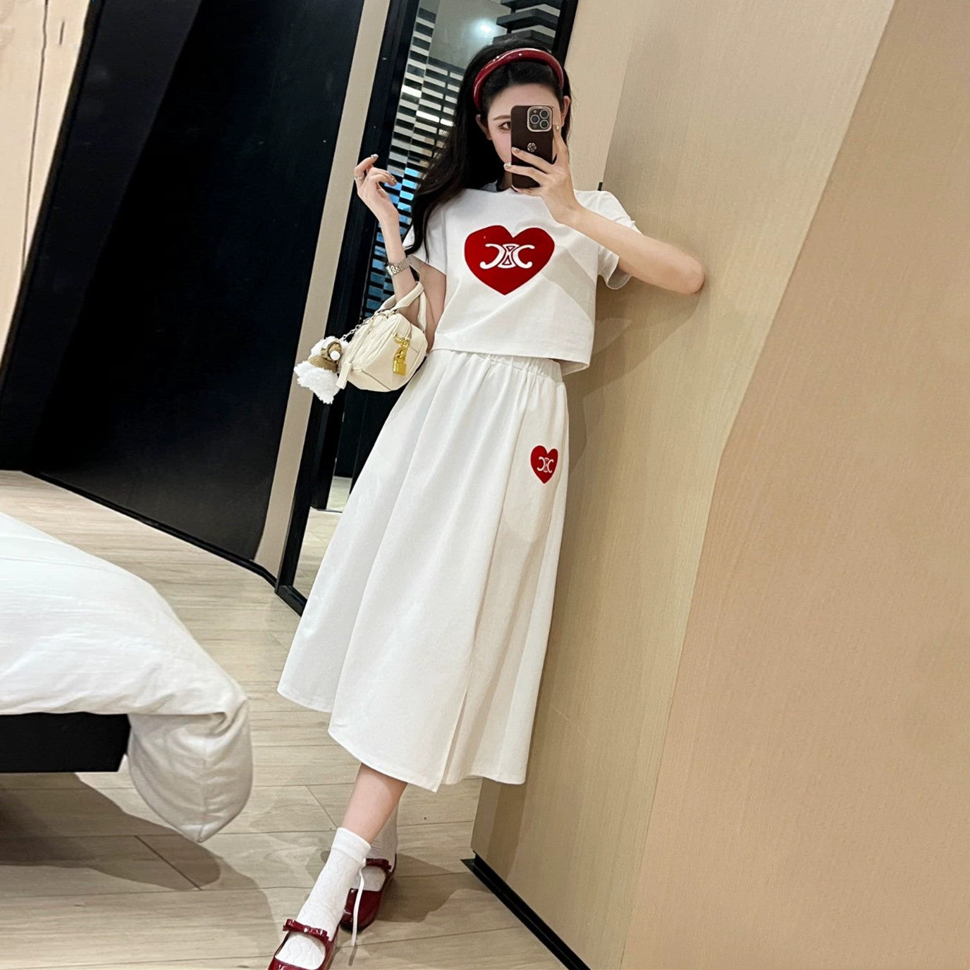 【Set】セットアップ Tシャツ + スカート W10979