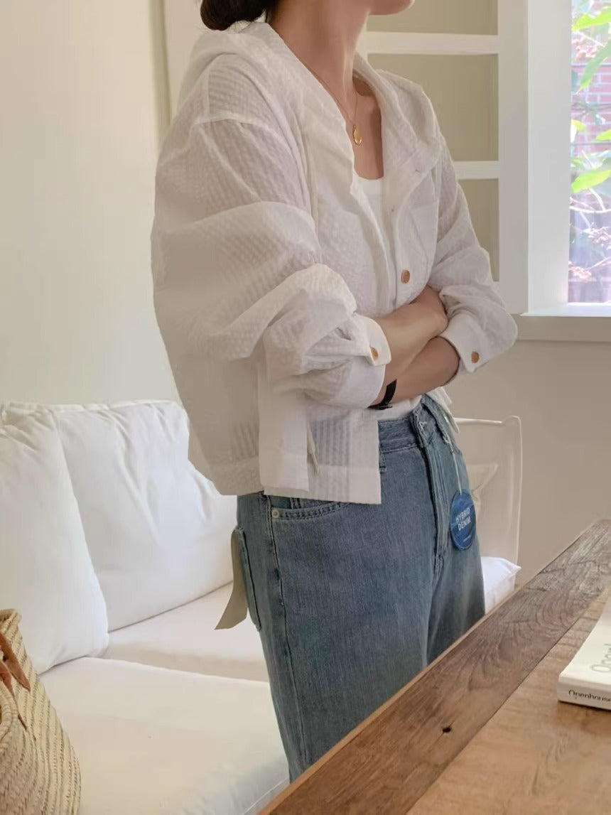 【Outer】夏ぴったり薄手シャツ W11862