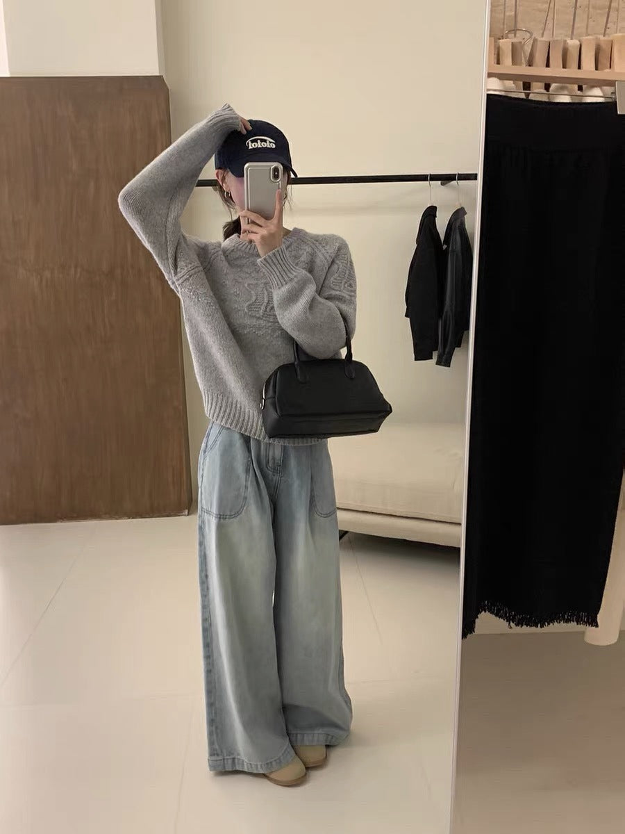 【Tops】3色展開ニットセーター W13250