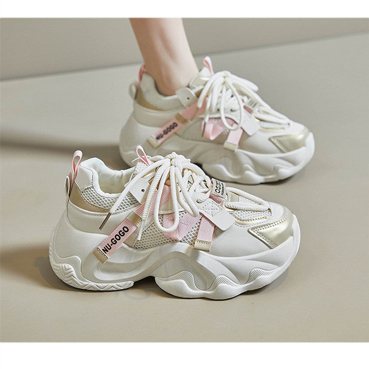 【Shoes】2色展開厚底スニーカー W11240