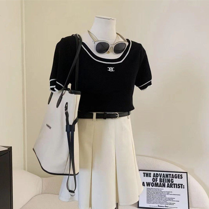 【Tops】ニットTシャツ W12444