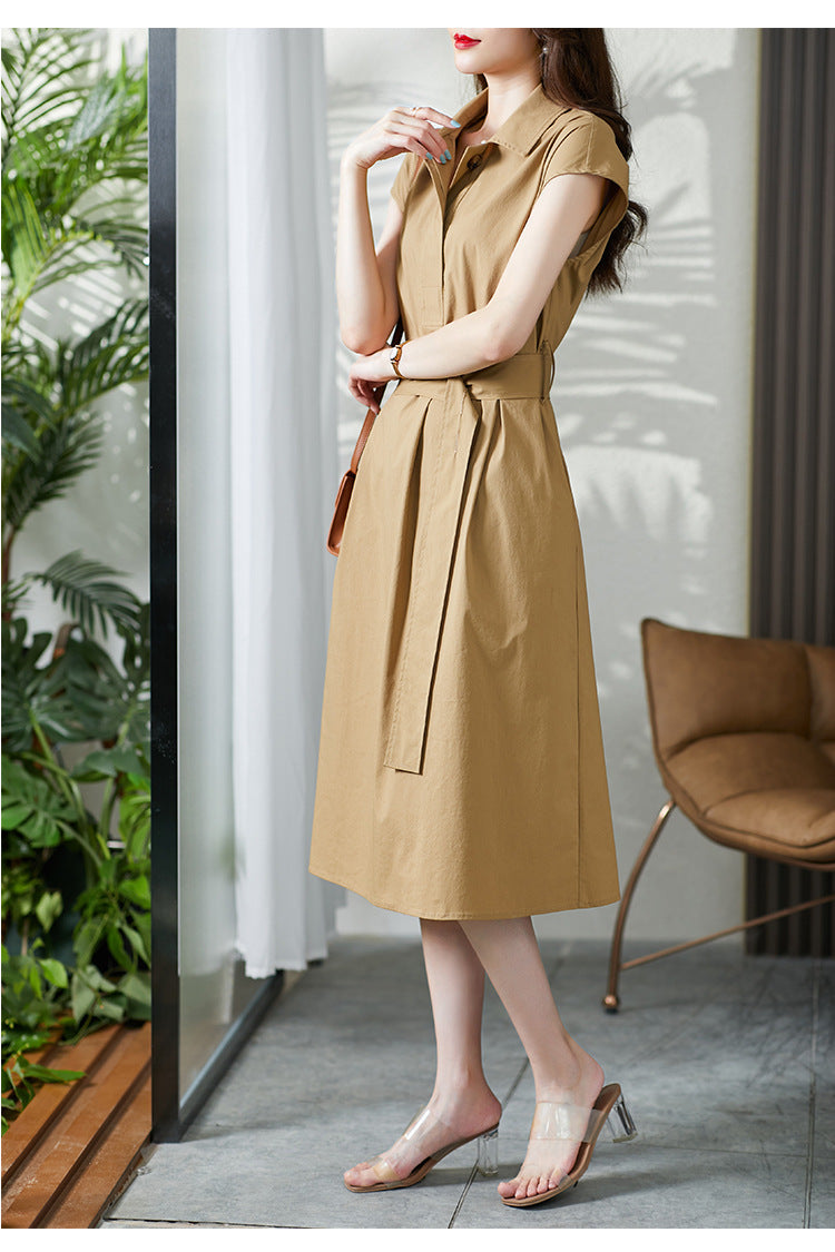 【Dress】ノースリーブシャツワンピース W11780
