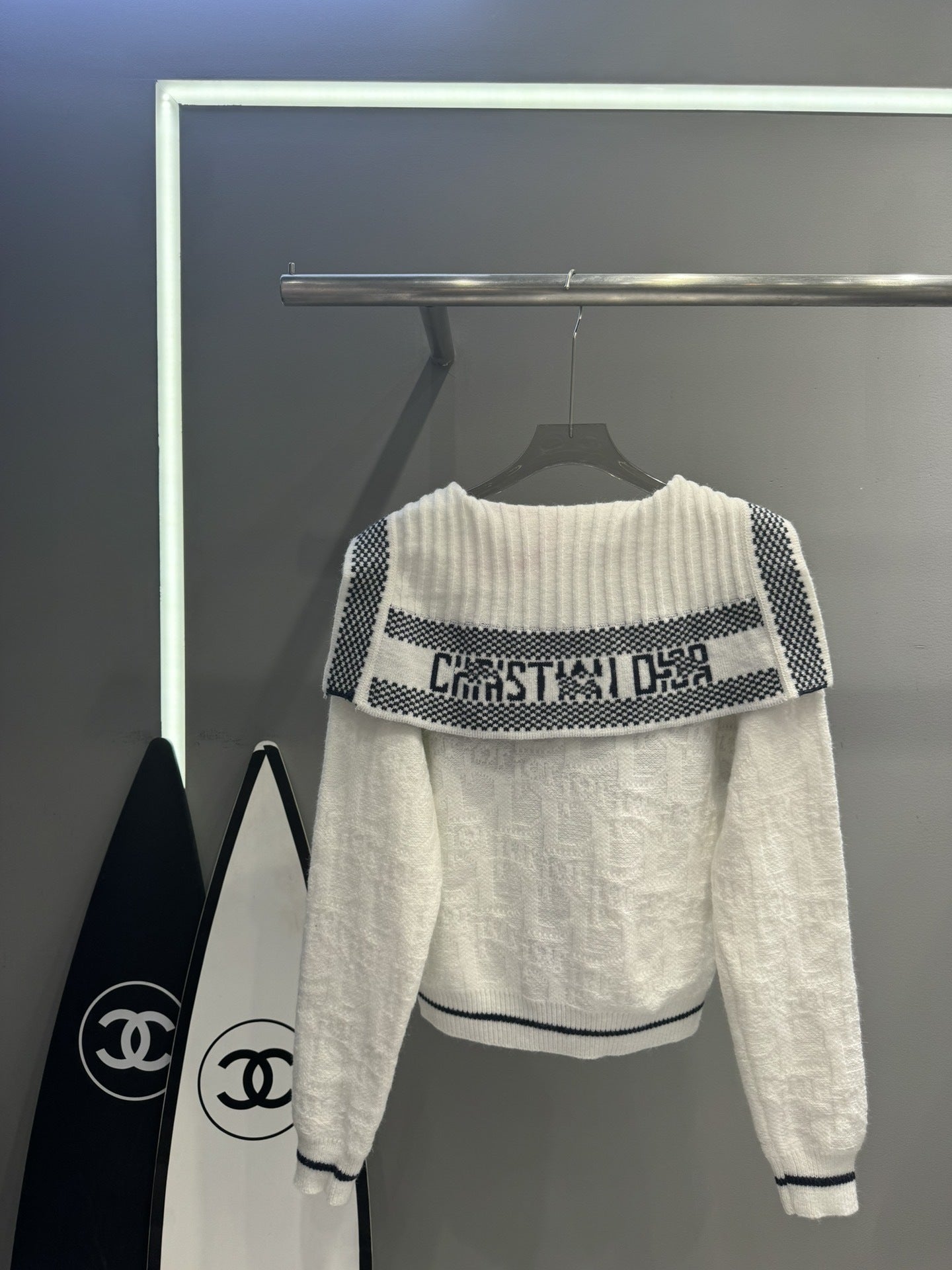 【Outer】ネイビーカラーカーディガン W14420