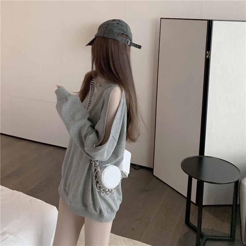 【Tops】ジッパーデザインプルオーバー W13971