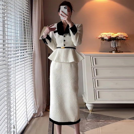 【Set】ジャケット+スカートオフィスセット W10166