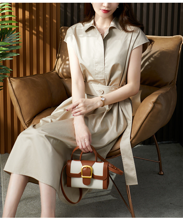 【Dress】ノースリーブシャツワンピース W11780