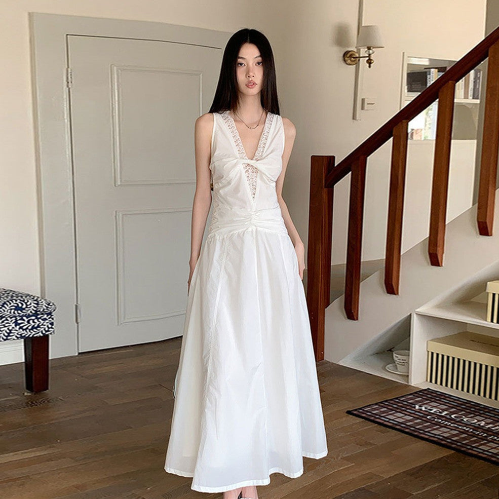 【Dress】レース切り替えワンピース W12327