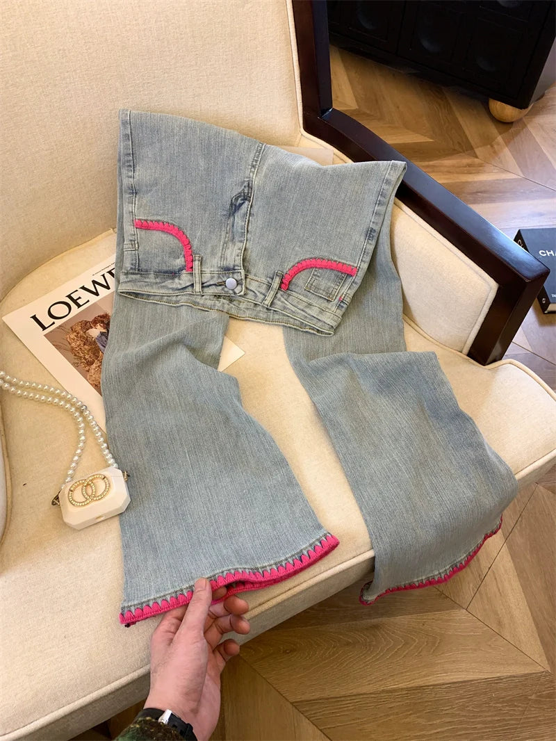 【Bottoms】配色デニムパンツ W11039