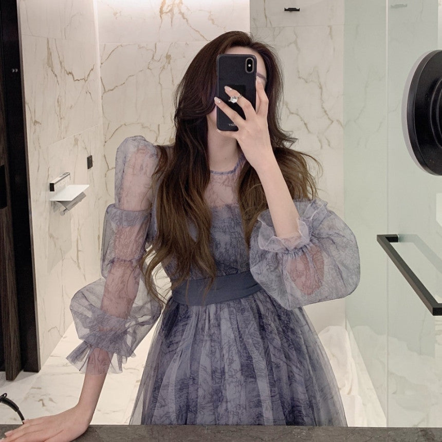 【Dress】フェミニン春秋チュールワンピース Z7335