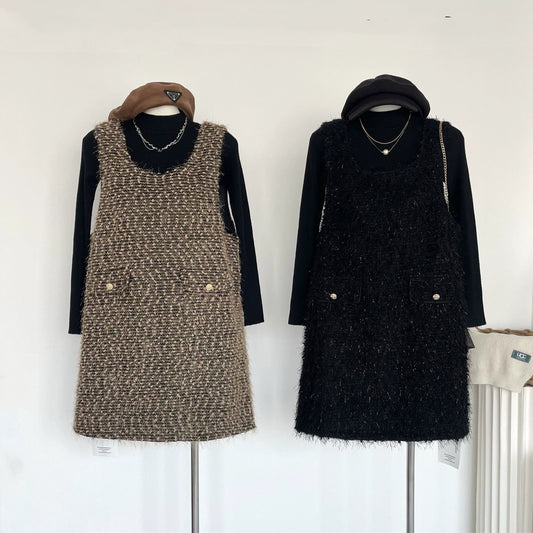 【Set】カットソー×ノースリーブワンピースセット  W9826