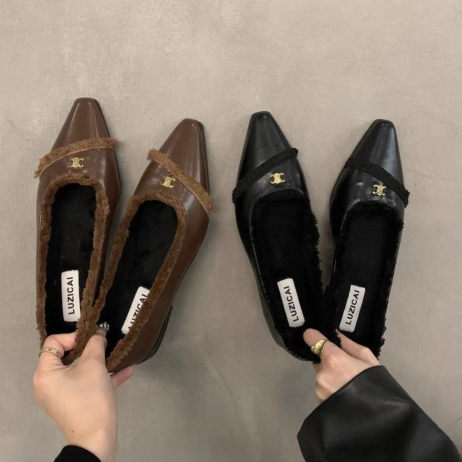 【Shoes】2色展開フラットシューズ W10451