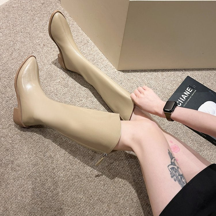 【Shoes】4色展開~PUロングブーツ W8584