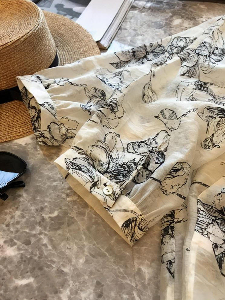 【Tops】プリントブラウス W11804