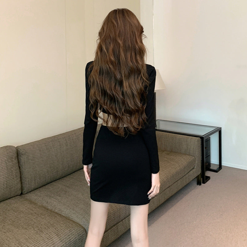 【Dress】ウエスト透かし彫りワンピース Z7754