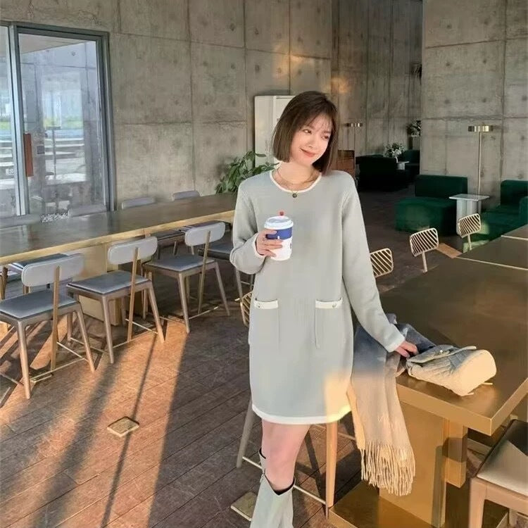【Dress】エレガント配色ワンピース Z8291