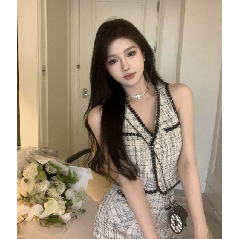 【Set】送料無料!ベスト+スカート2点セット T01376