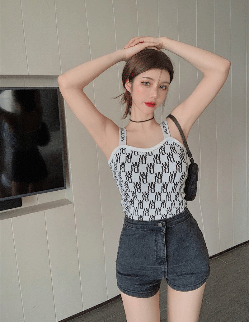 【Tops】人気ニットタンクトップ W14038