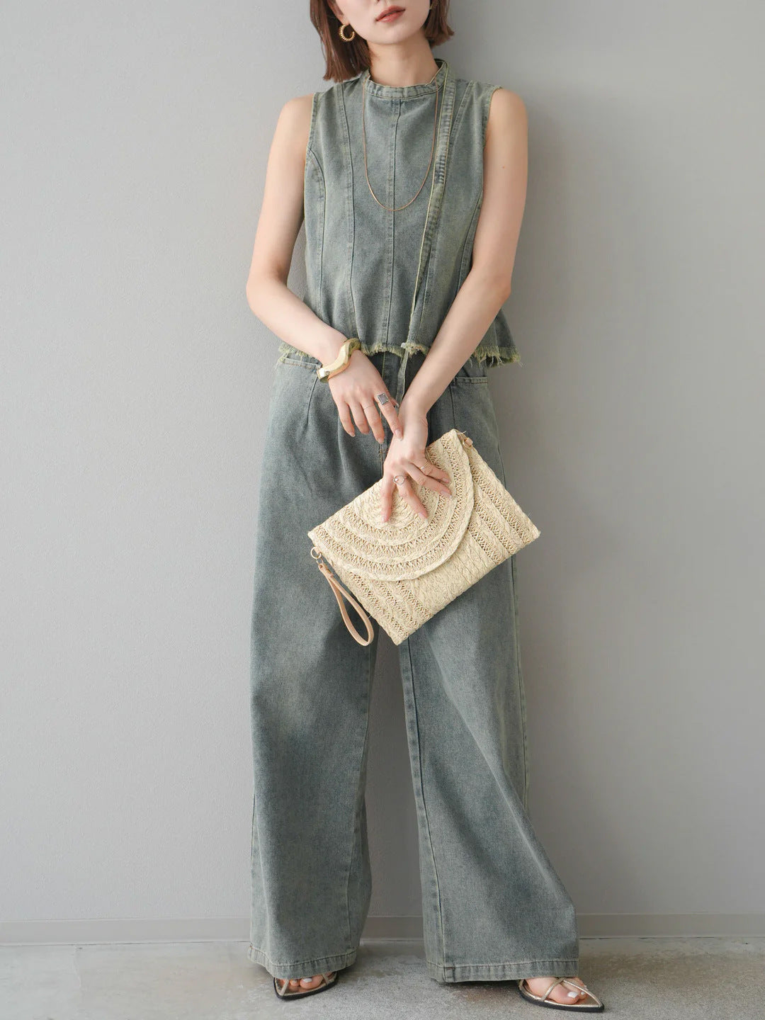 【Set】ファッションデニム2点セットT01695