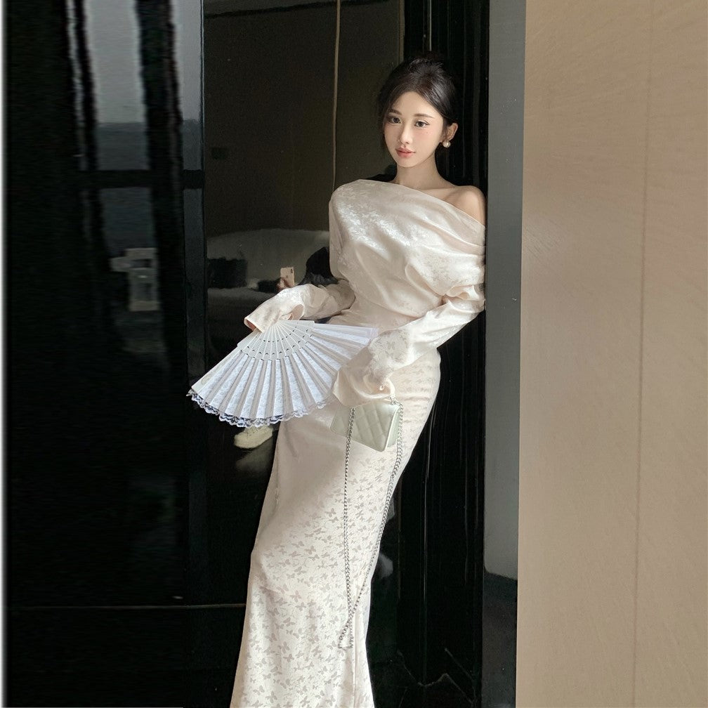 【Dress】ワンショルダーワンピース2色 Z7559