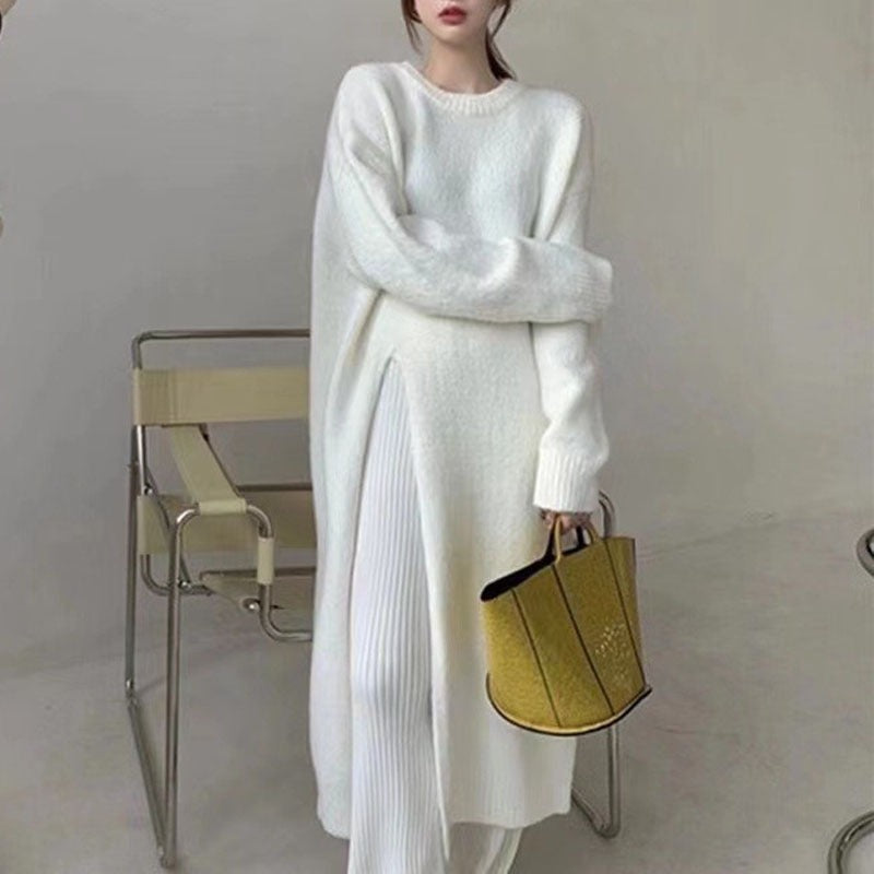 【Dress】スリットニットワンピース W13468