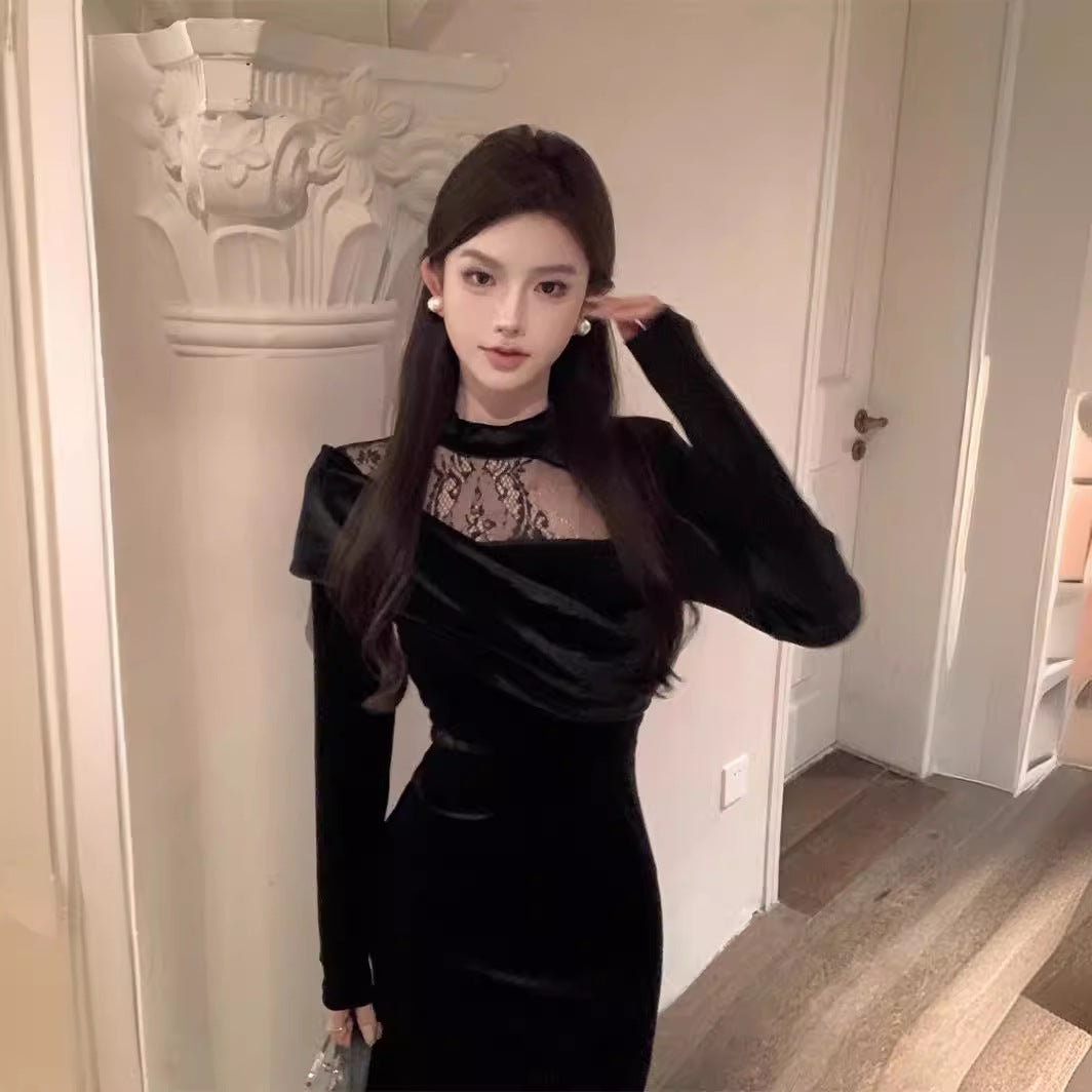 【Dress】ベルベットワンピース Z8368