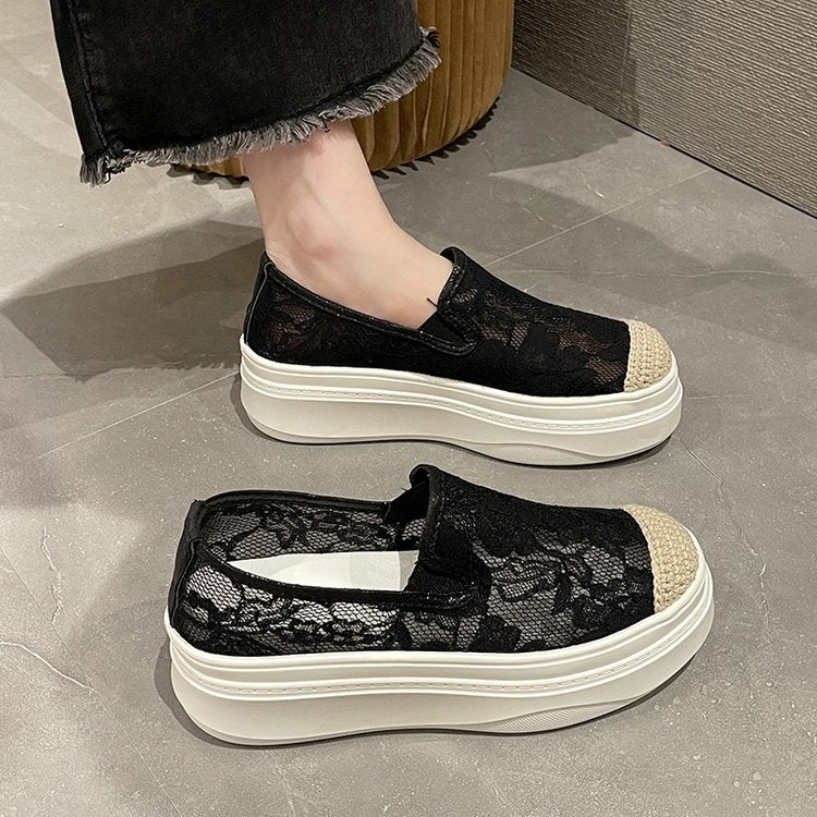 【Shoes】厚底通気フラットシューズ W11259
